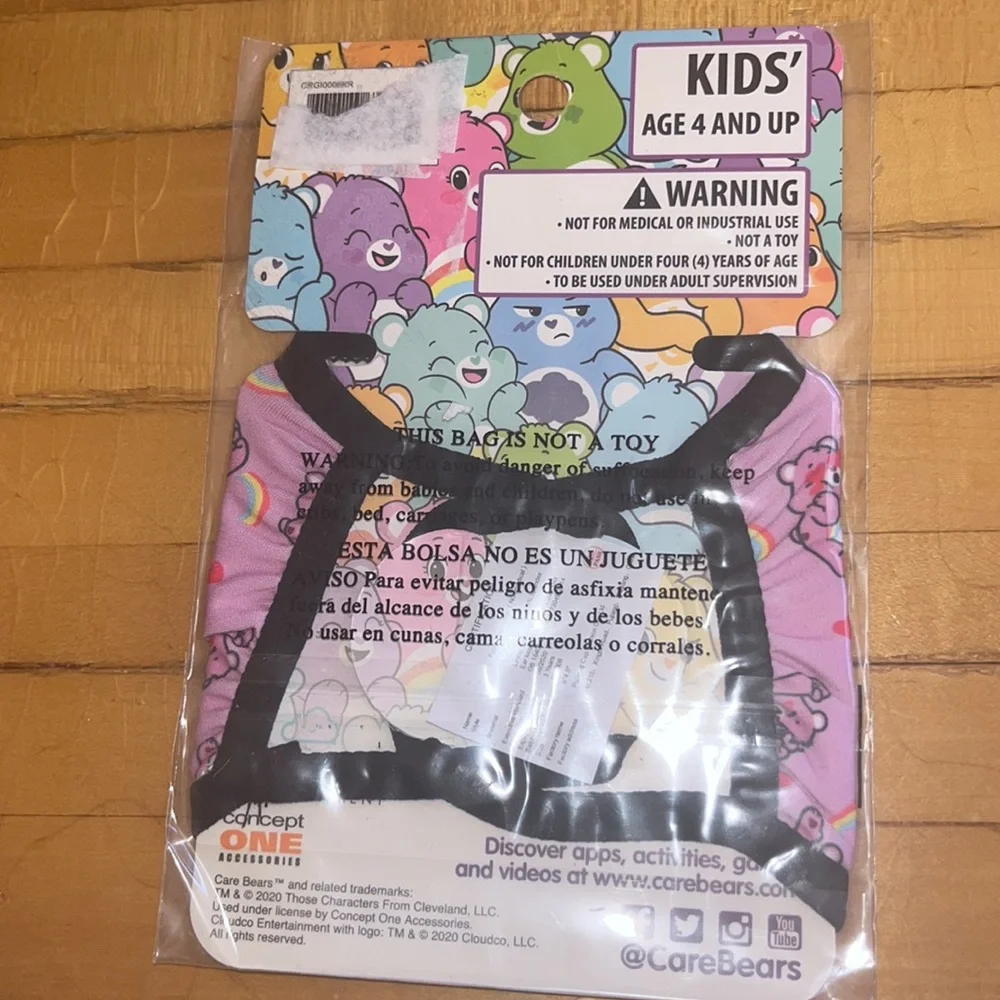 Care Bears kids face mask NWT